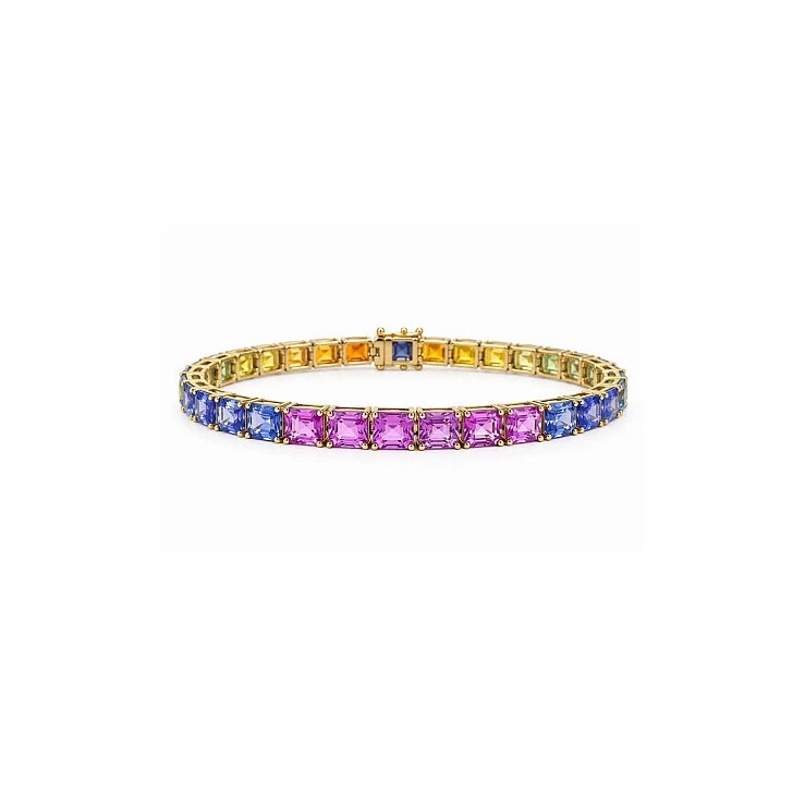 Украшение No Name  Браслет с сапфирами "Rainbow" 10,58 ct.   