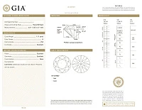 Украшение GIA  Серьги 1,11/1,11 ct. H/VS2 (3 excellent) Round Diamonds   