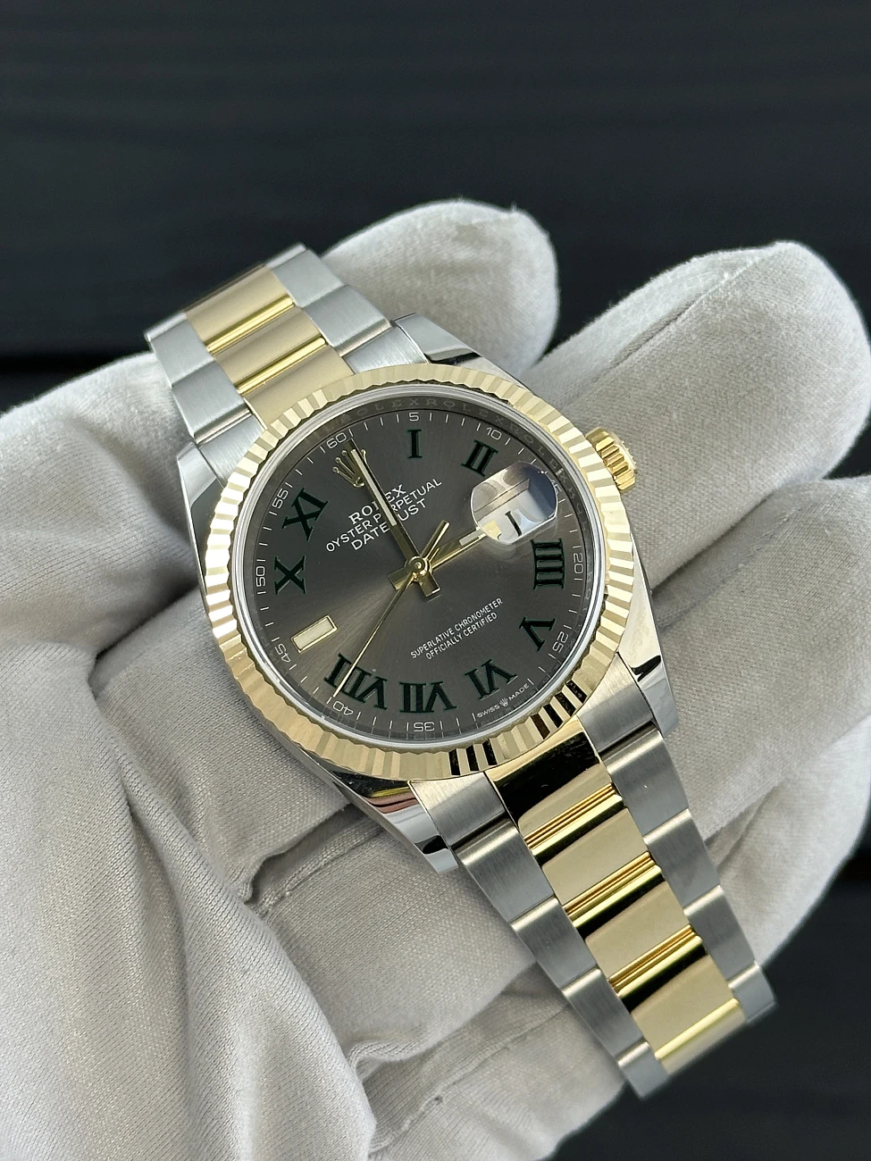 Часы Rolex  Datejust 36Mm Steel &amp; Yellow Gold Wimbledon Dial  126233