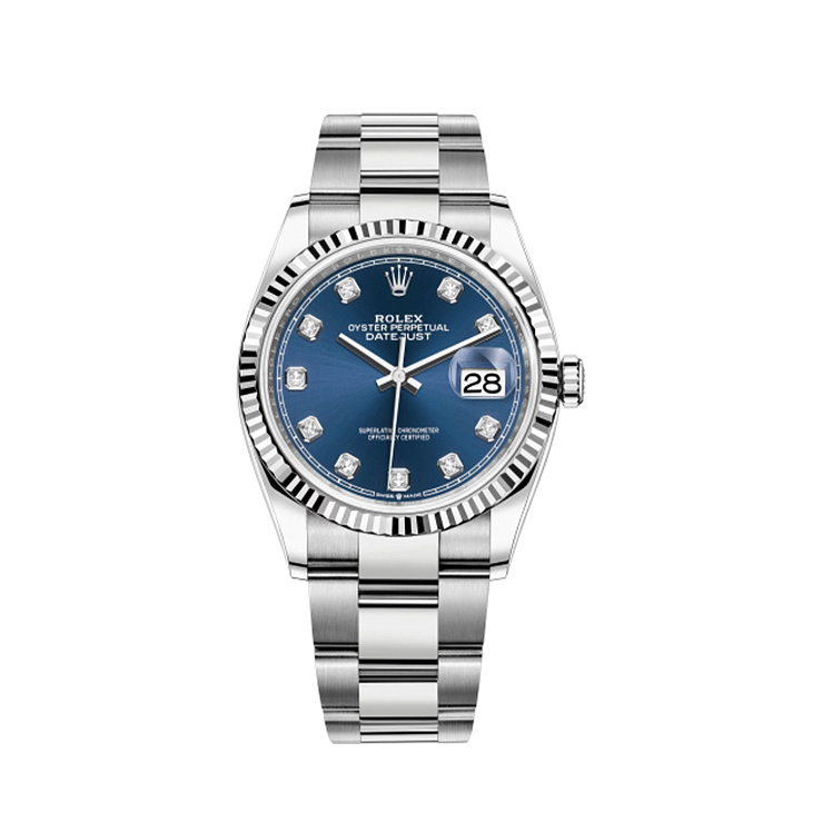 Часы Rolex  Datejust 36Mm Steel & White Gold Blue Diamonds  126234