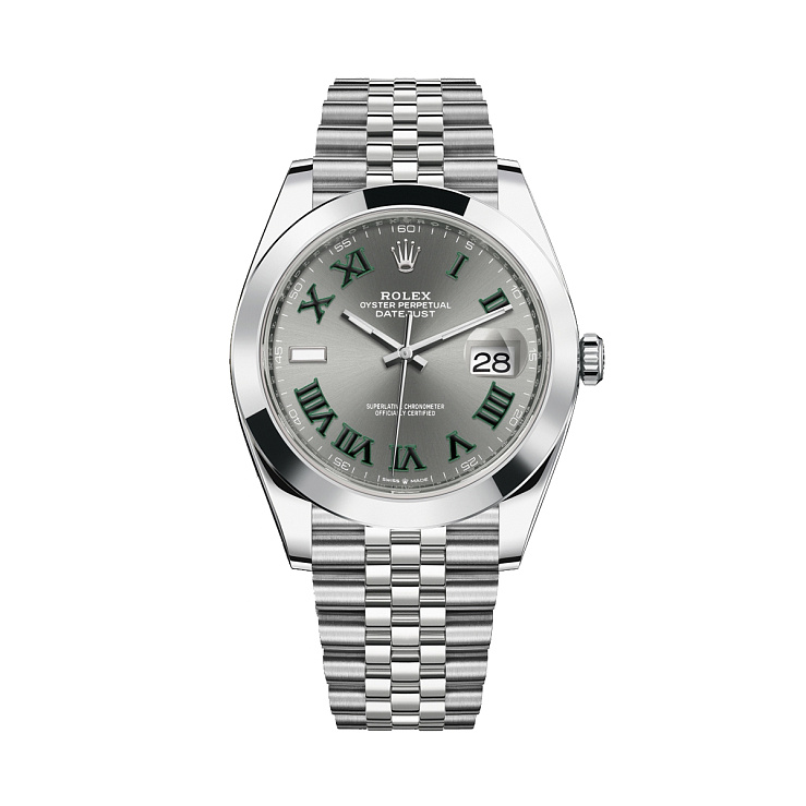 Часы Rolex  Datejust 41Mm Wibmledon Dial Smooth Bezel  126300