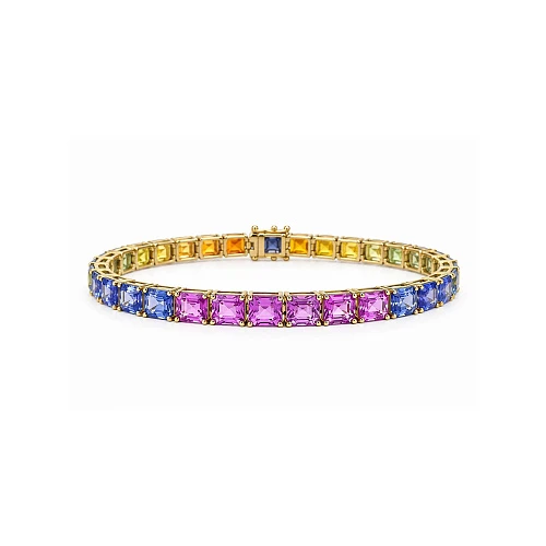 Украшение No Name  Браслет с сапфирами "Rainbow" 18,15 ct.   