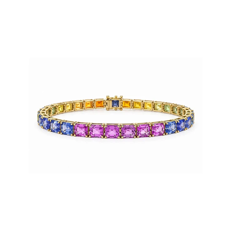 Украшение No Name  Браслет с сапфирами "Rainbow" 18,15 ct.   