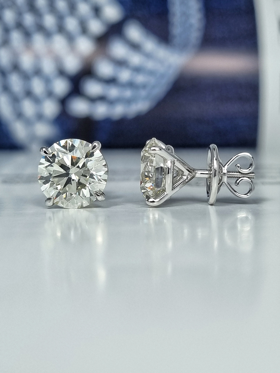 Украшение GIA  Серьги 3,26/3,32 ct. L/VS2 (3 Excellent) Round Diamonds   