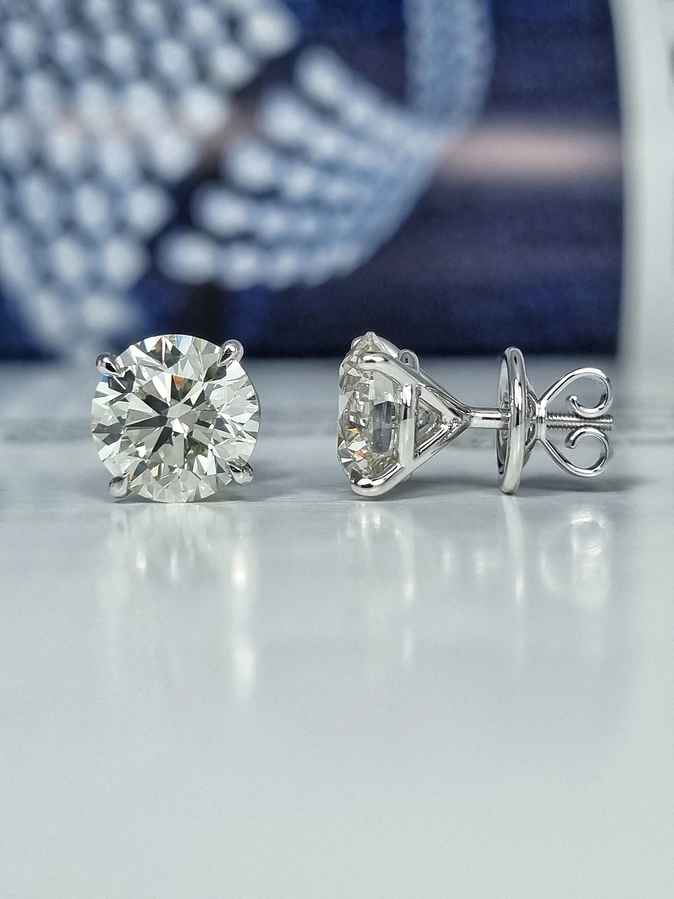 Украшение GIA  Серьги 3,26/3,32 ct. L/VS2 (3 Excellent) Round Diamonds   
