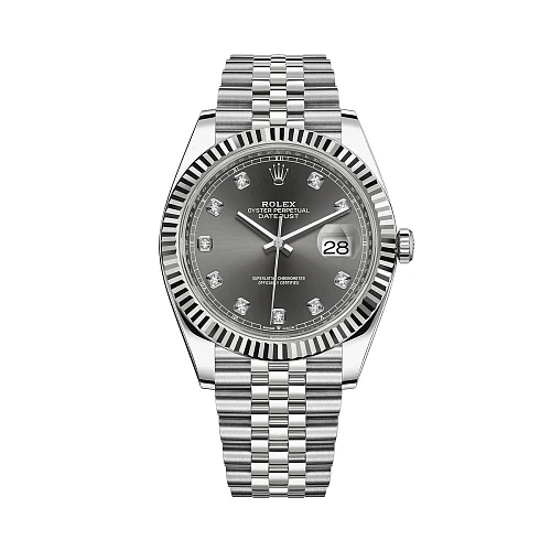 Часы Rolex  Datejust 41Mm Dark Rhodium Dial Diamonds Jubilee  126334