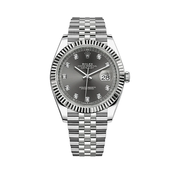 Часы Rolex  Datejust 41Mm Dark Rhodium Dial Diamonds Jubilee  126334-0006