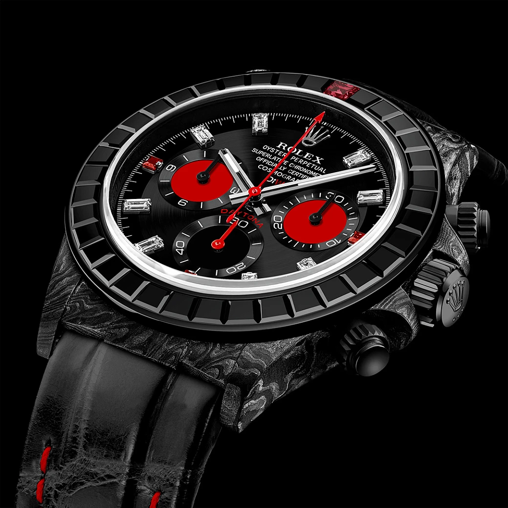 Заказать DiW  Rolex Daytona 40 Mm Rainbow Black Gems  