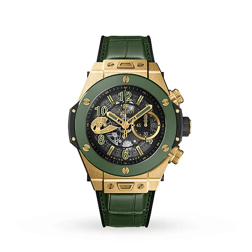 Часы Hublot  Big Bang Unico WBC Yellow Gold Green Ceramic  411.VG.1189.LR.WBC19