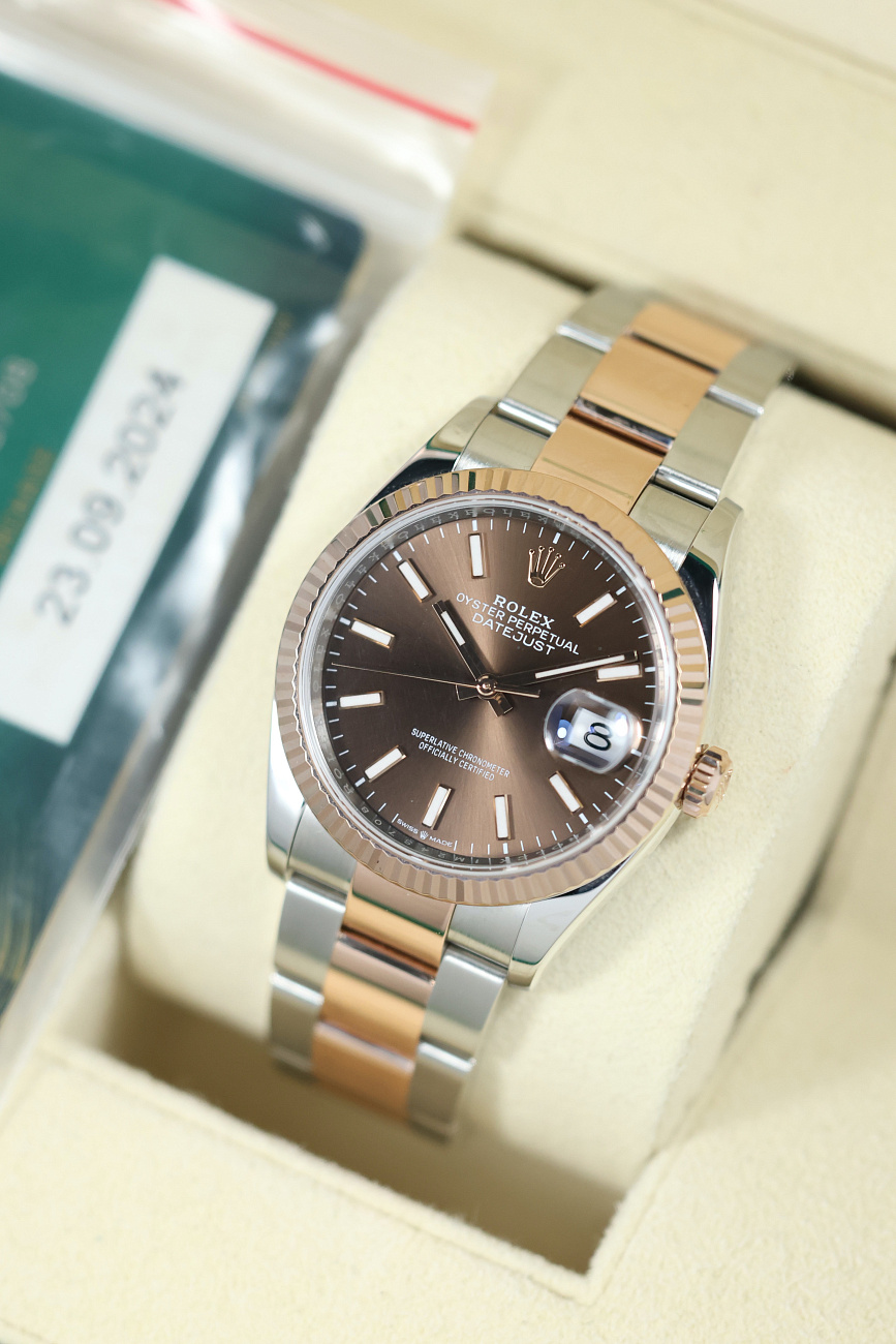 Часы Rolex  Oyster Perpetual Datejust 36 Mm Rolesor Oystersteel And Rose Gold Chocolate Dial  126231