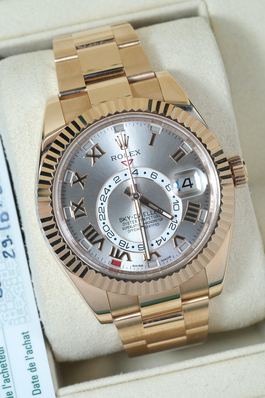 Часы Rolex  Sky-Dweller Rose Gold Sundust Roman Dial  326935