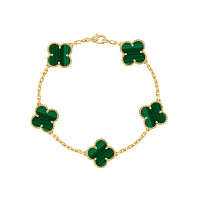 Украшение Van Cleef &amp; Arpels  Vintage Alhambra Bracelet, 5 motifs, Malachite  VCARL80900 