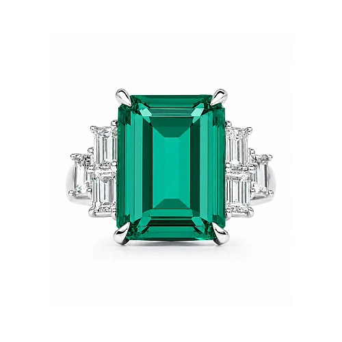 Украшение GRS GemResearch Swisslab  Кольцо с изумрудом 4,87 ct. Vivid Green (Colombia)   