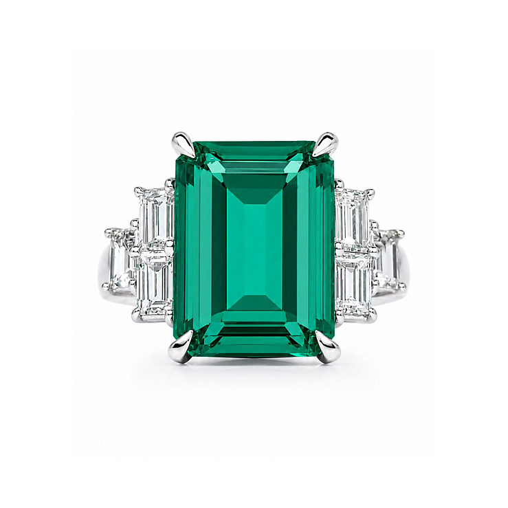 Украшение GRS GemResearch Swisslab  Кольцо с изумрудом 4,87 ct. Vivid Green (Colombia)   