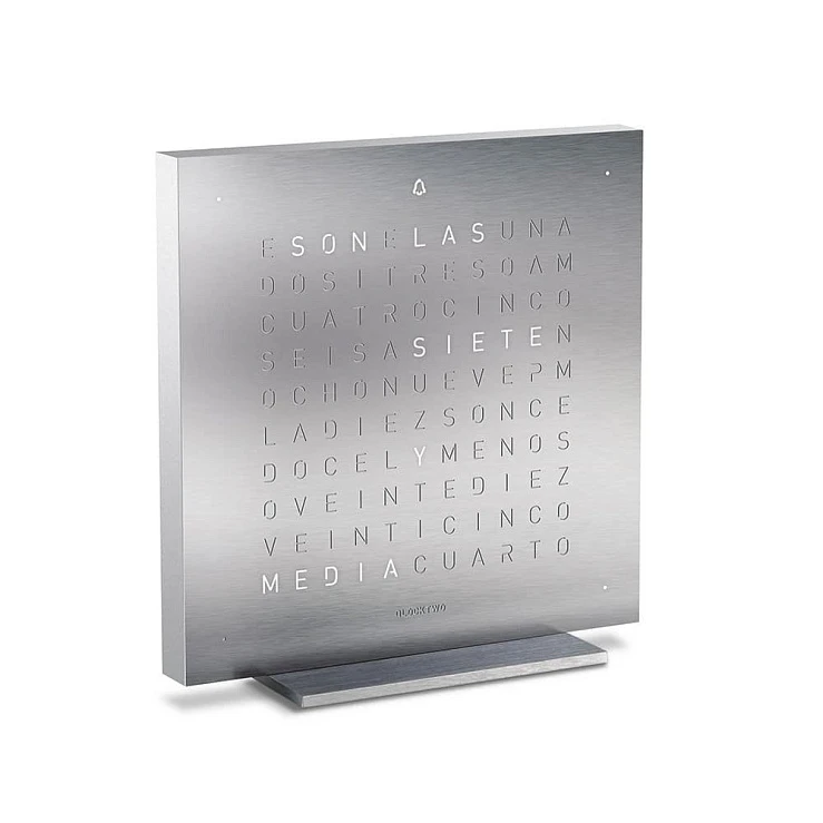 Настоольные часы Q2  Clock Two Touch Silver Кириллица  
