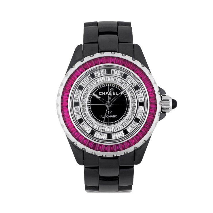 Часы Chanel  J12 Custom Diamonds And Ruby  H0685