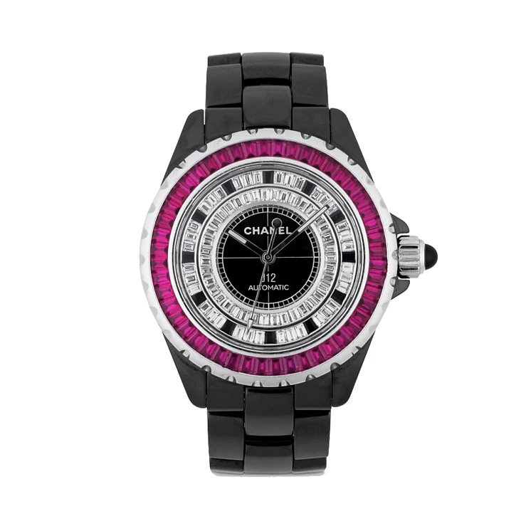 Часы Chanel  J12 Custom Diamonds And Ruby  H0685