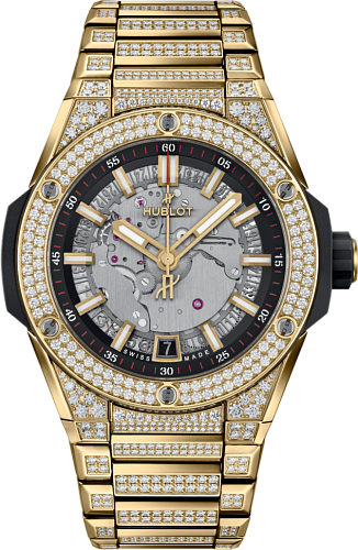 Заказать Hublot  Big Bang Integrated Time Only Yellow Gold Pave  456.VX.0130.VX.3704