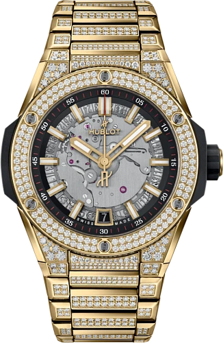 Заказать Hublot  Big Bang Integrated Time Only Yellow Gold Pave  456.VX.0130.VX.3704