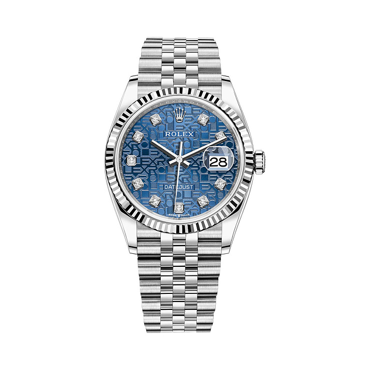 Часы Rolex  Datejust 36Mm Rolex Pattern Dial Diamond Index  126234