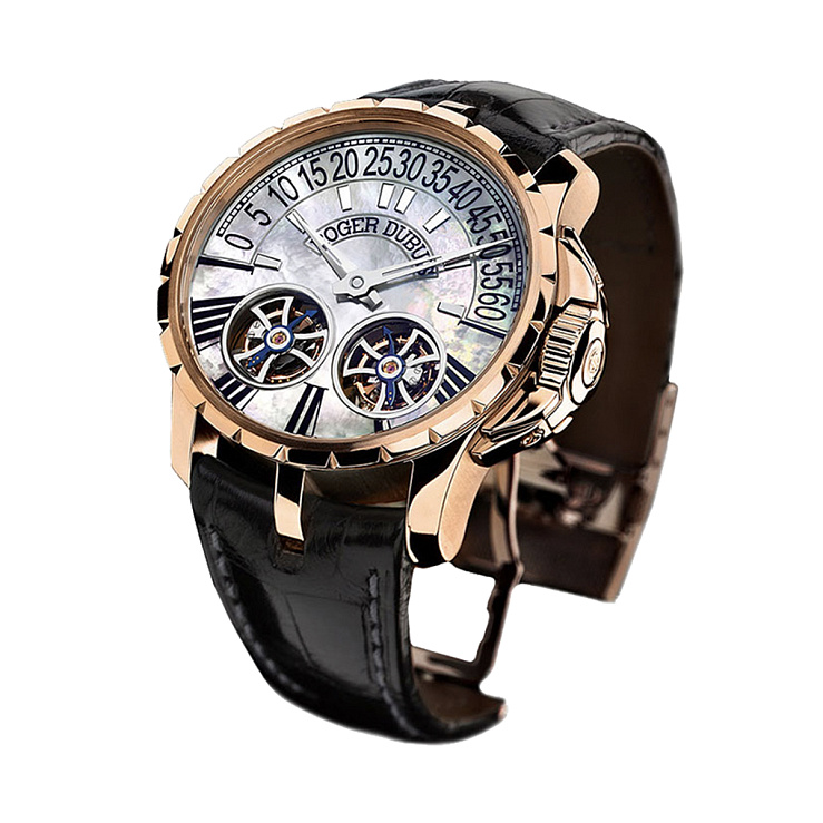 Часы Roger Dubuis  Excalibur Double Tourbillon Rose Gold Mother Of Pearl Dial  EX45 01 5 N1.67A