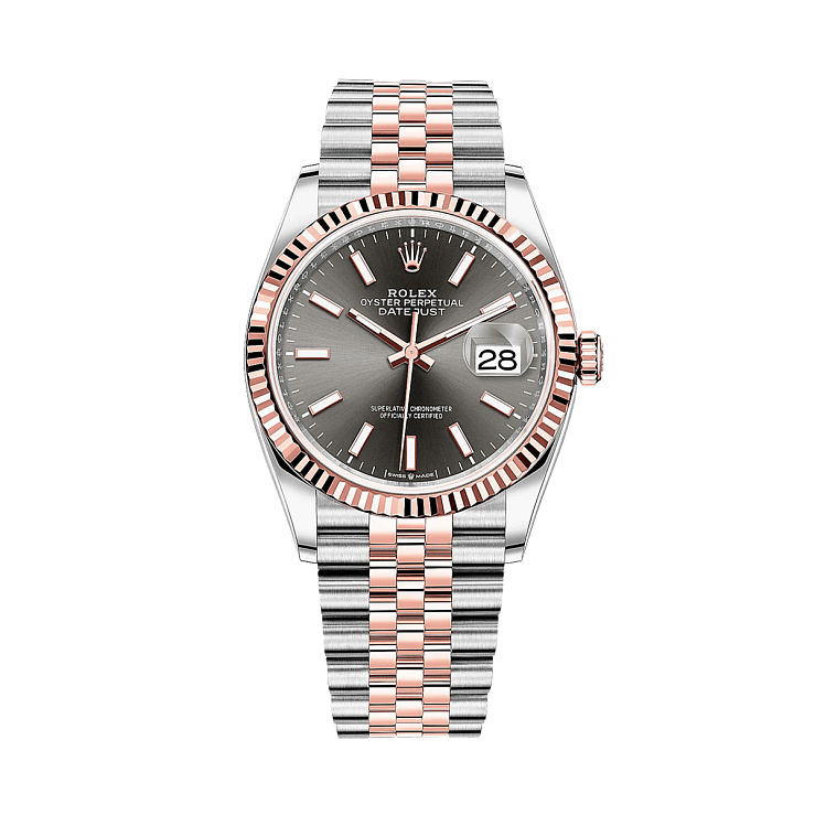 Часы Rolex  Datejust 36 Mm Steel And Everose Gold Slate Dial  126231