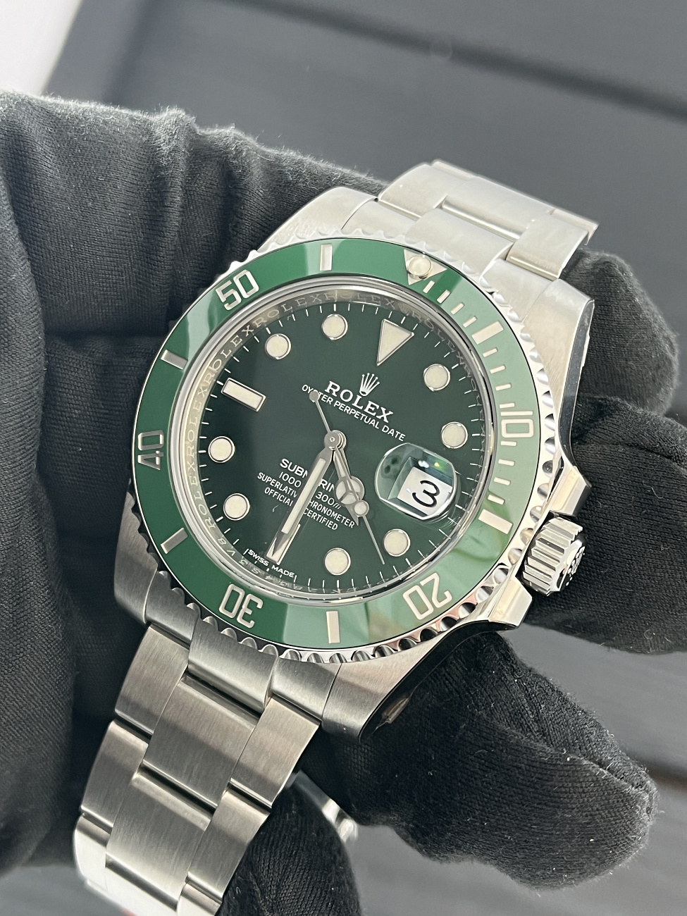 Часы Rolex  Submariner Green Hulk New 2015 Full Stickers  116610LV