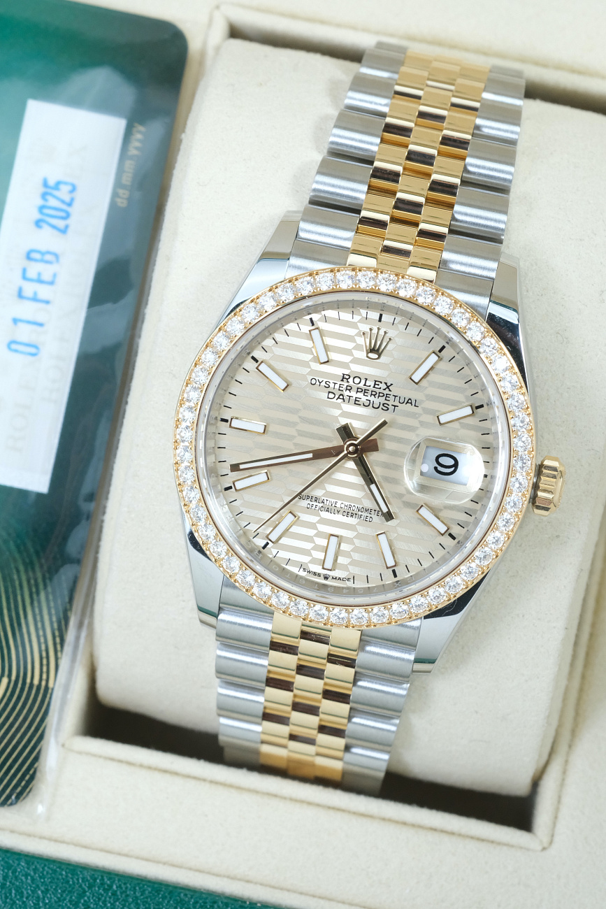 Часы Rolex  Datejust 36Mm Oystersteel Yellow Gold And Diamonds Pattern Motif  126283RBR-0025