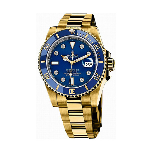 Часы Rolex  Submariner Date 40Mm Yellow Gold Ceramic Diamonds Index  116618LB