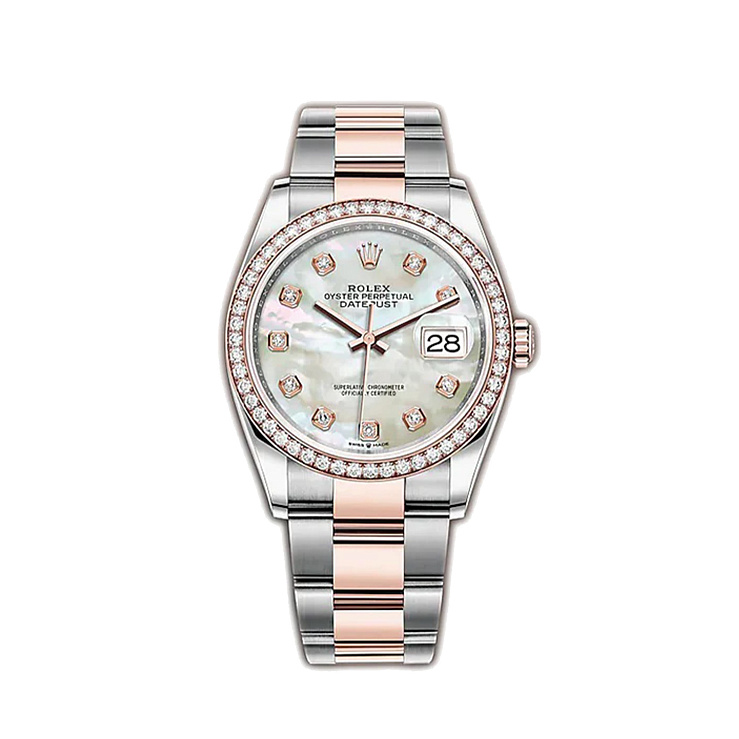 Часы Rolex  Datejust 36Mm Steel And Everose Gold Mop Dial Diamonds Fix Тюнинг  126231