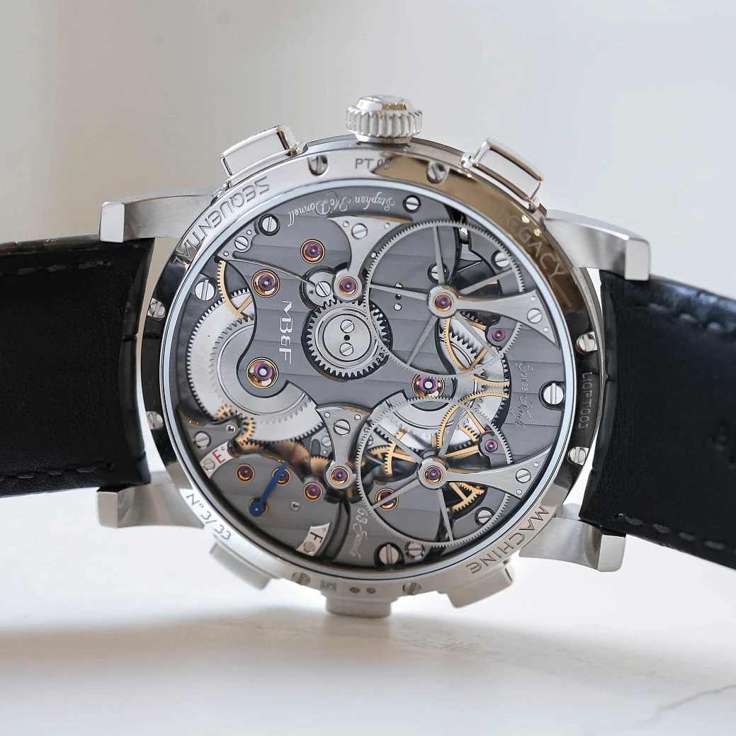 Часы MB&amp;F  Legacy Machine Sequential Flyback In Platinum By Stephen Mcdonnell  