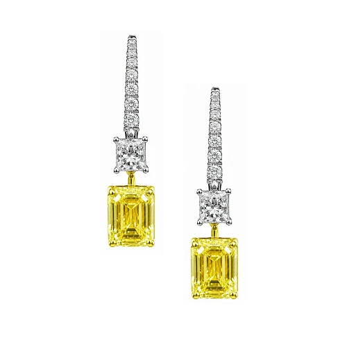 Украшение GIA  Серьги с бриллиантами 2,06/2,13 ct. (Emerald cut)   