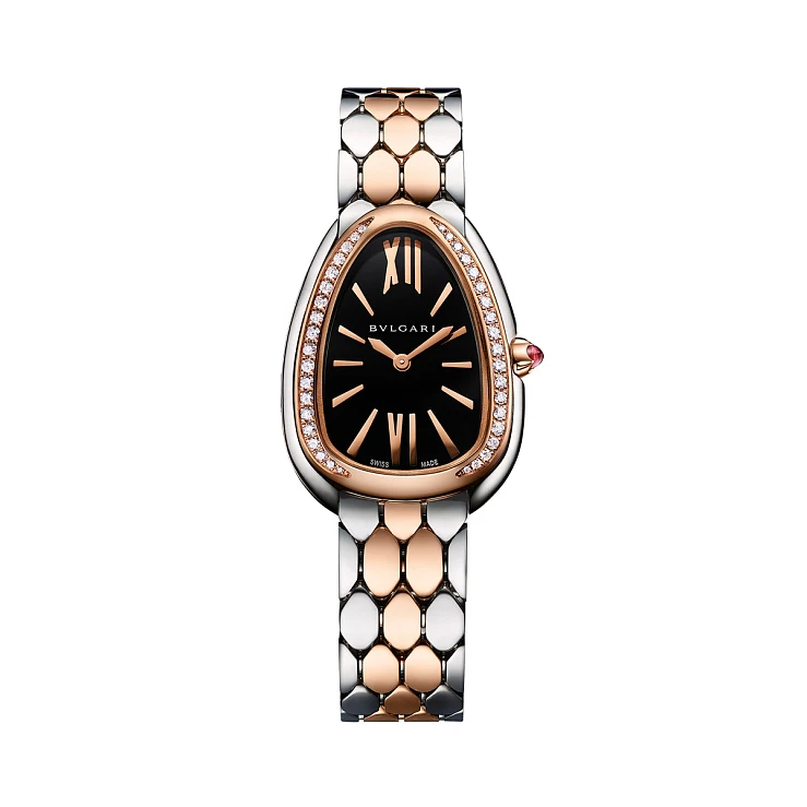 Часы Bvlgari  Serpenti Seduttori Black Dial Diamond Stainless Steel And 18Kt Rose Gold  103450