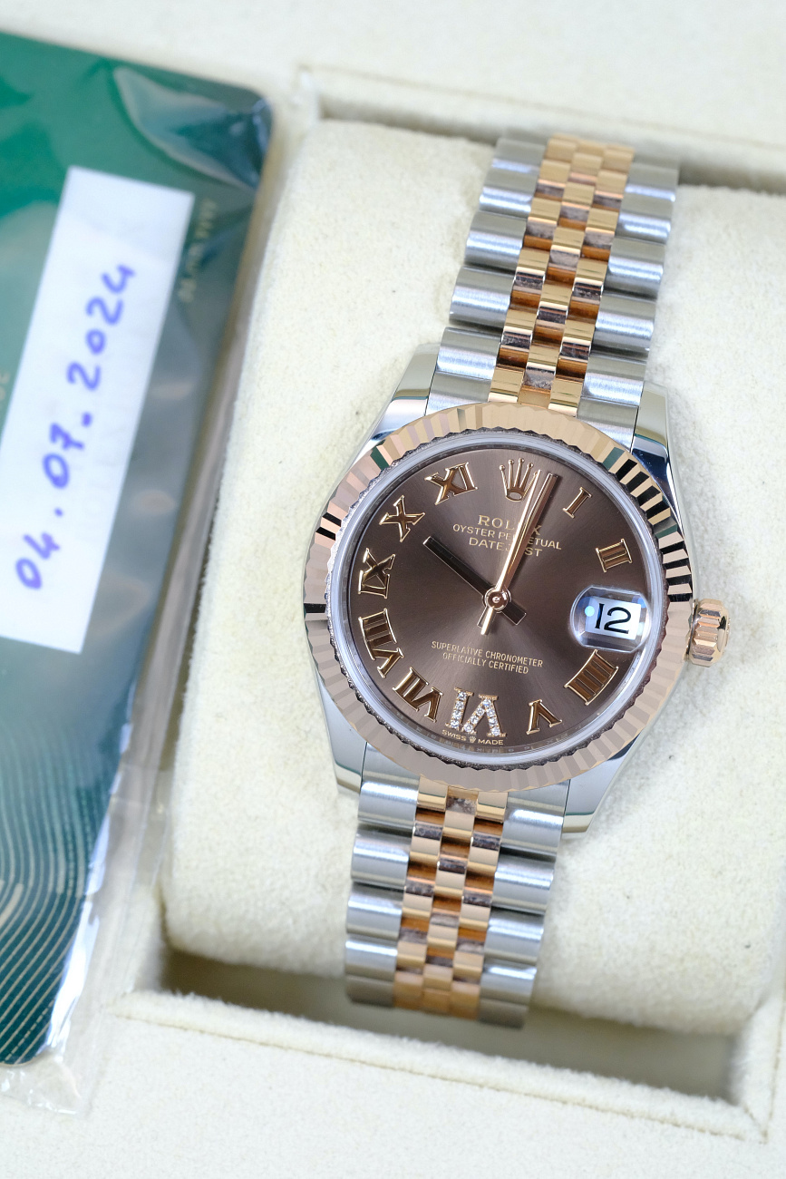 Часы Rolex  Datejust 31Mm Steel & Rose Gold Chocolate Dial And Diamonds  278271