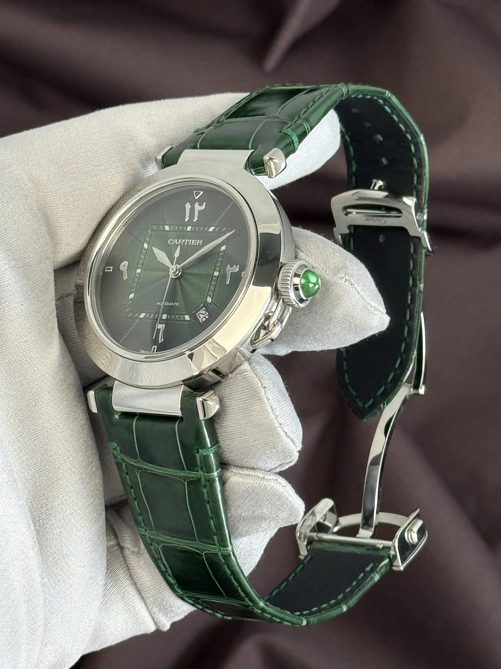 Часы Cartier  Pasha Automatic Green Dial Limited Edition 200 Pcs  WSPA0022