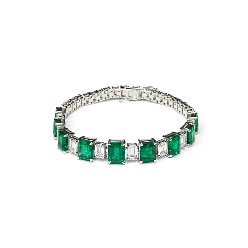 Украшение GRS GemResearch Swisslab  Браслет с изумрудами 14,79 ct. (Zambia)   