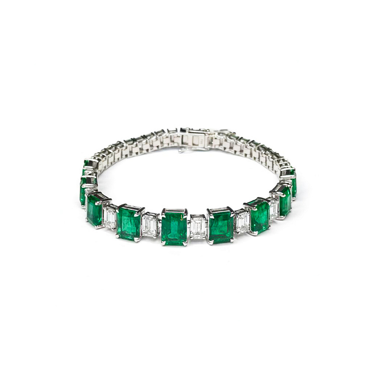 Украшение GRS GemResearch Swisslab  Браслет с изумрудами 14,80 ct. (Zambia)   