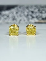 Украшение GIA  Серьги 2,00/2,01 ct. Fancy Intense Yellow/VS2 (Cushion Diamonds)   