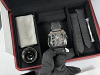 Часы Cartier  Santos De Cartier Skeleton Black ADLC Manufacture mechanical movement  WHSA0009