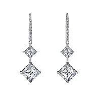 Украшение GIA  Серьги 1,00/1,03 ct. F/VS1 x 0,54/0,54 ct. F/VS1 (Asscher cut)   