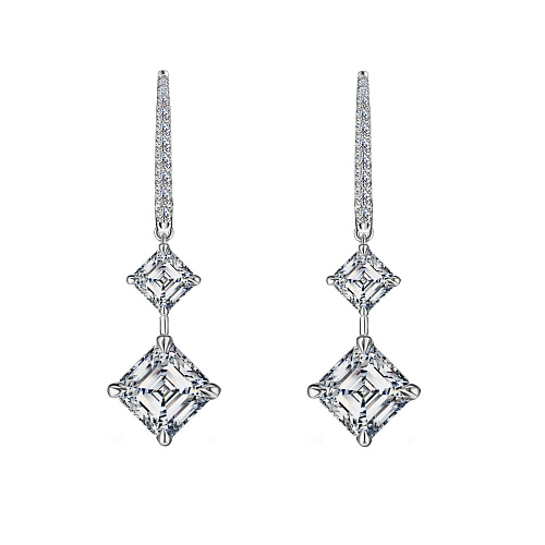 Украшение GIA  Серьги 1,00/1,03 ct. F/VS1 x 0,54/0,54 ct. F/VS1 (Asscher cut)   