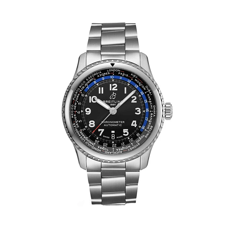 Часы Breitling  Aviator 8 B35 43 Steel - Black  AB3521U41B1A1