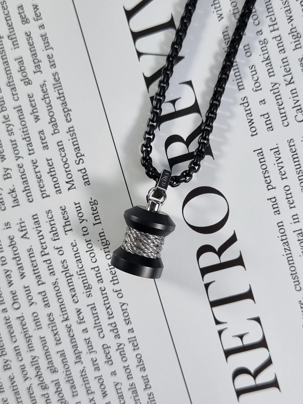 Украшение FRED  Force 10 Winch Small Model Necklace In Titanium And Steel  3B0302 