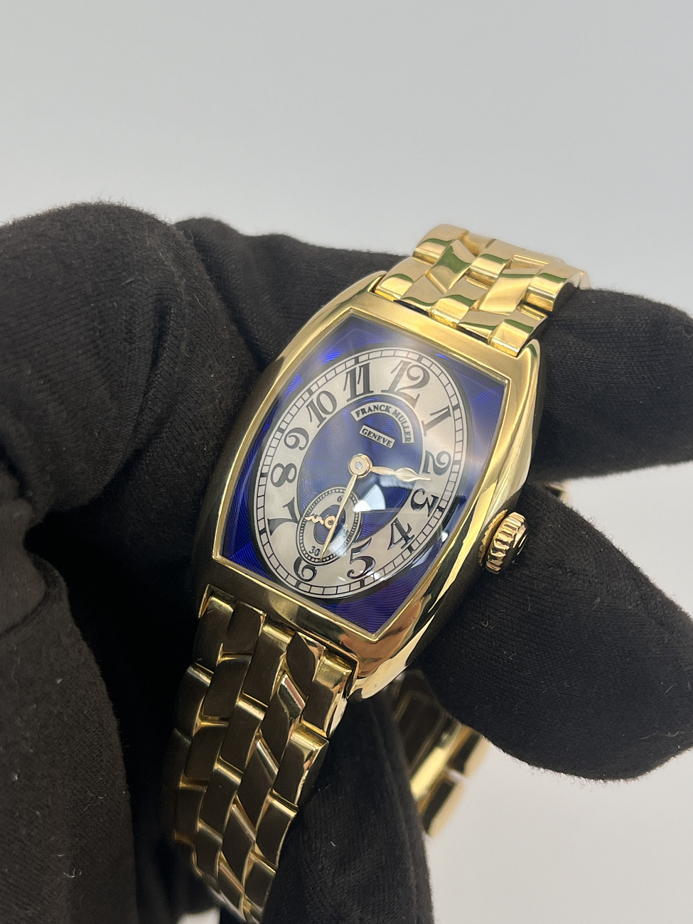 Часы Franck Muller  Cintree Curvex Yellow Gold Blue Dial  7502-S6
