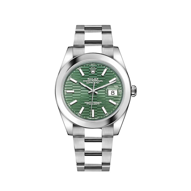 Часы Rolex  Datejust 41Mm Mint Green Motif Dial Stainless Steel  126300-0022
