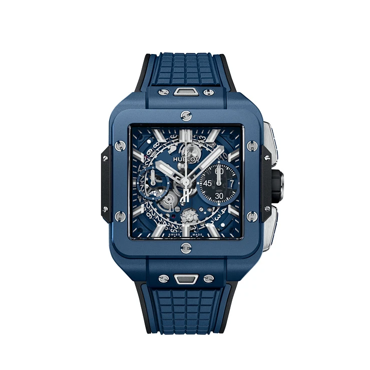 Часы Hublot  Square Bang Unico Blue Ceramic  821.EX.5170.RX