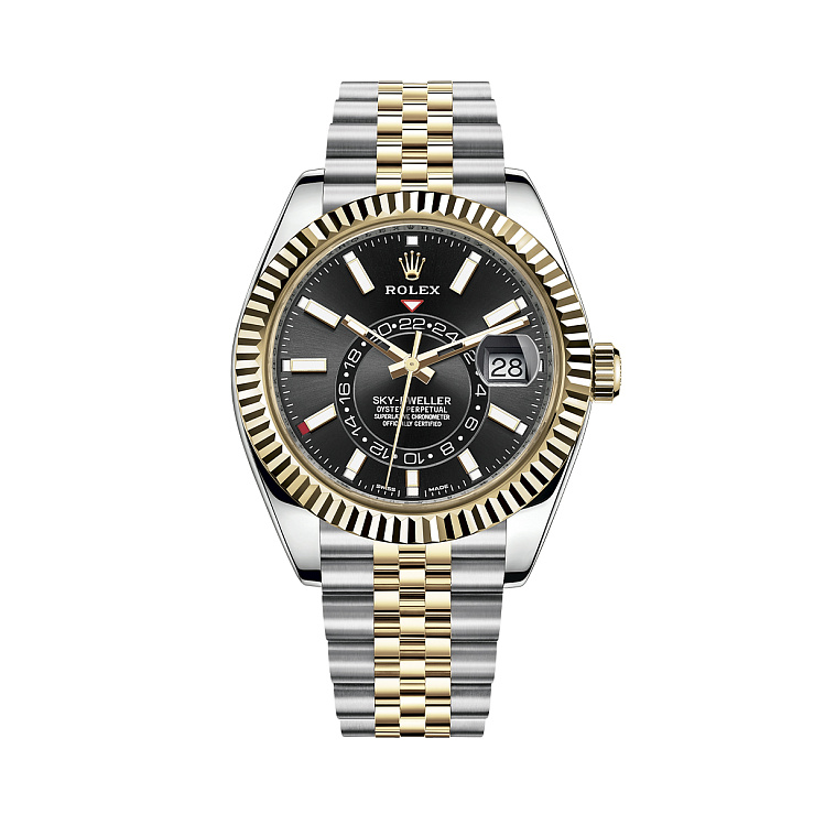 Часы Rolex  Sky-Dweller 42Mm Steel And Yellow Black Dial 2022  326933