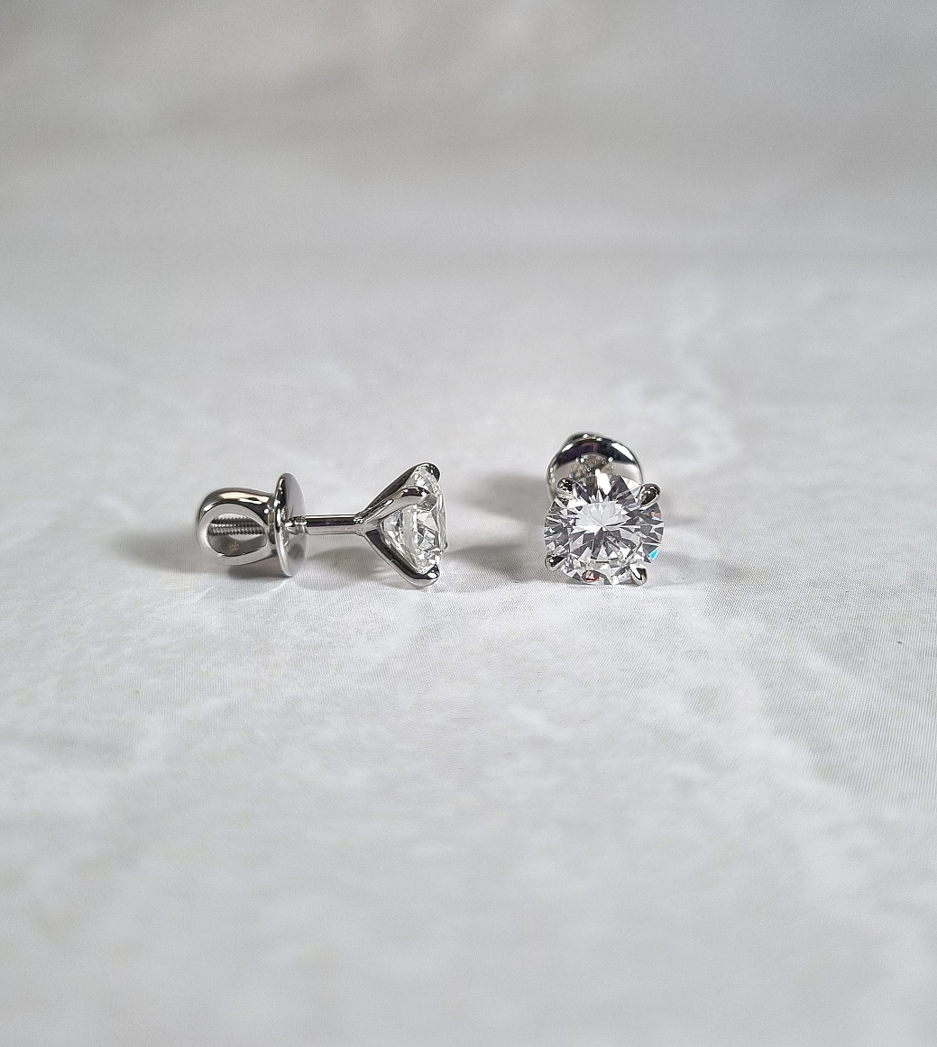 Украшение NO NAME  Серьги С Бриллиантами 1,50/1,50 Ct. H/Si1   