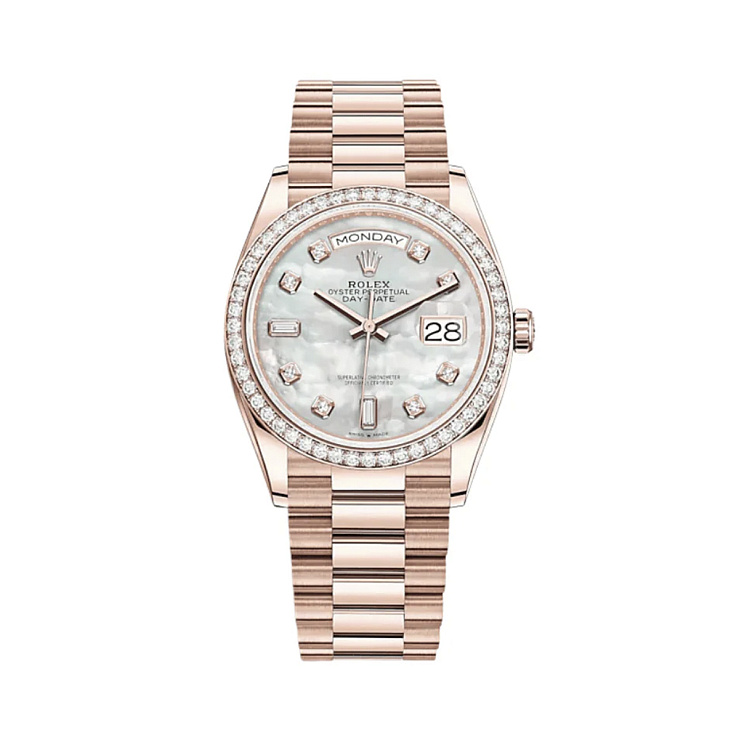 Часы Rolex  Day Date 36Mm Rose Gold Mop Dial Diamond Bezel  128345RBR