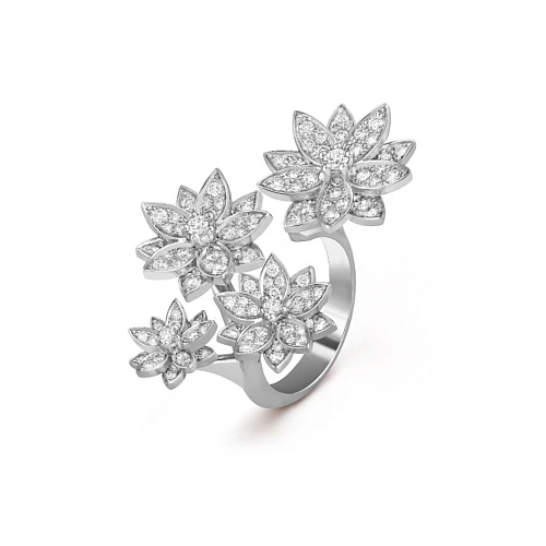 Украшение Van Cleef & Arpels  Lotus Between The Finger Ring, 4 Flowers  VCARP7TF00 
